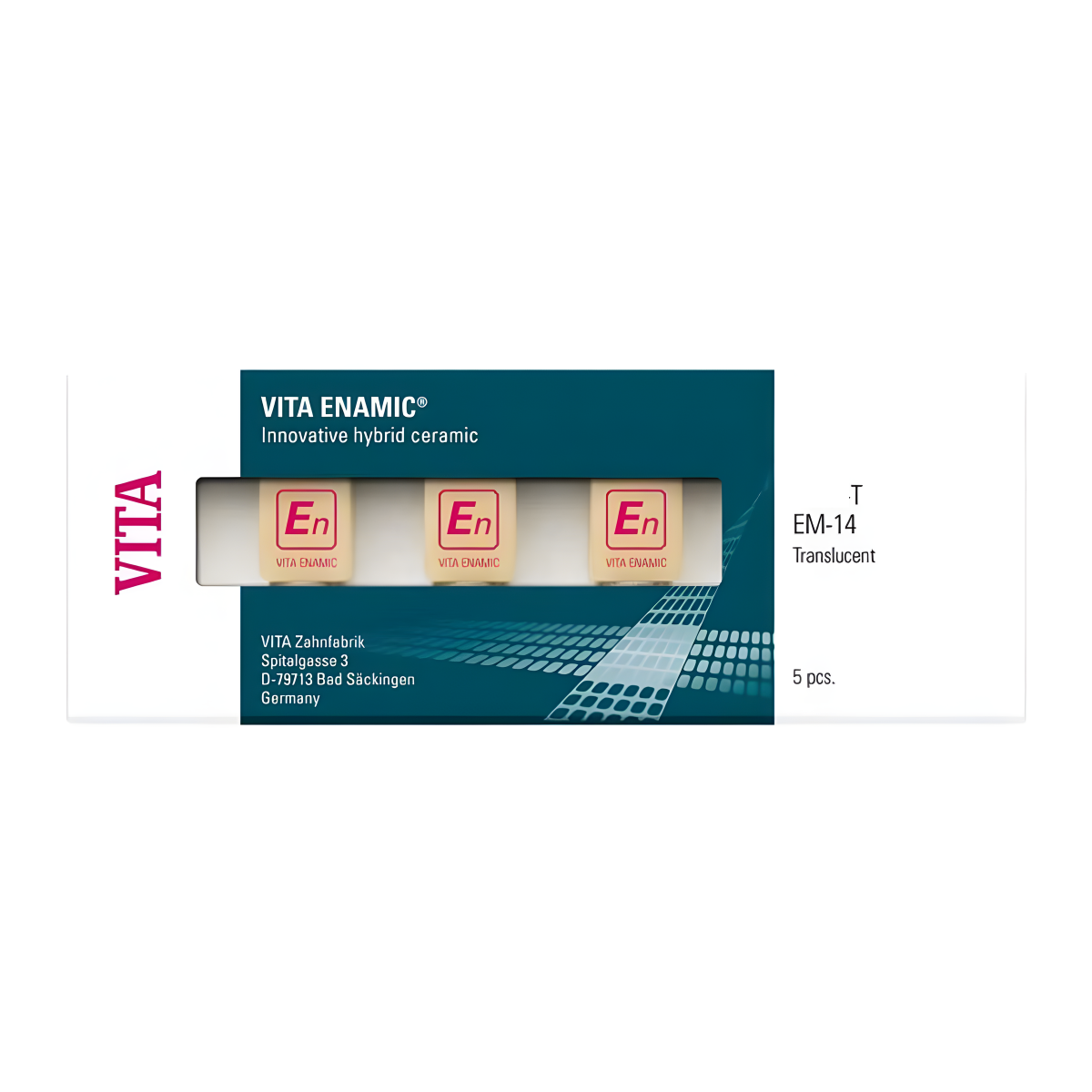 VITA ENAMIC® T (Monochromatic hybrid Ceramic) UNIVERSAL, EM- Size 14, (12 x 14 x 18mm) 5pcs/box