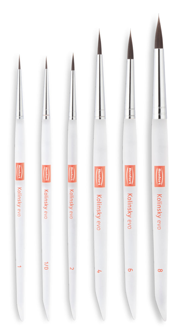 Set Kolinsky evo (size 1, 2, 4, 6, 8, 1/0)
