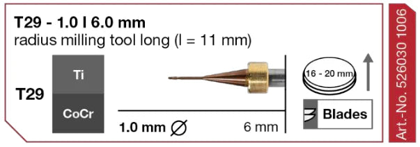 T29 Radius Milling Tool, 1.0 | 6 mm Shank