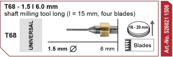 T68 Shaft Milling Tool, 1.5 | 6 mm Shank
