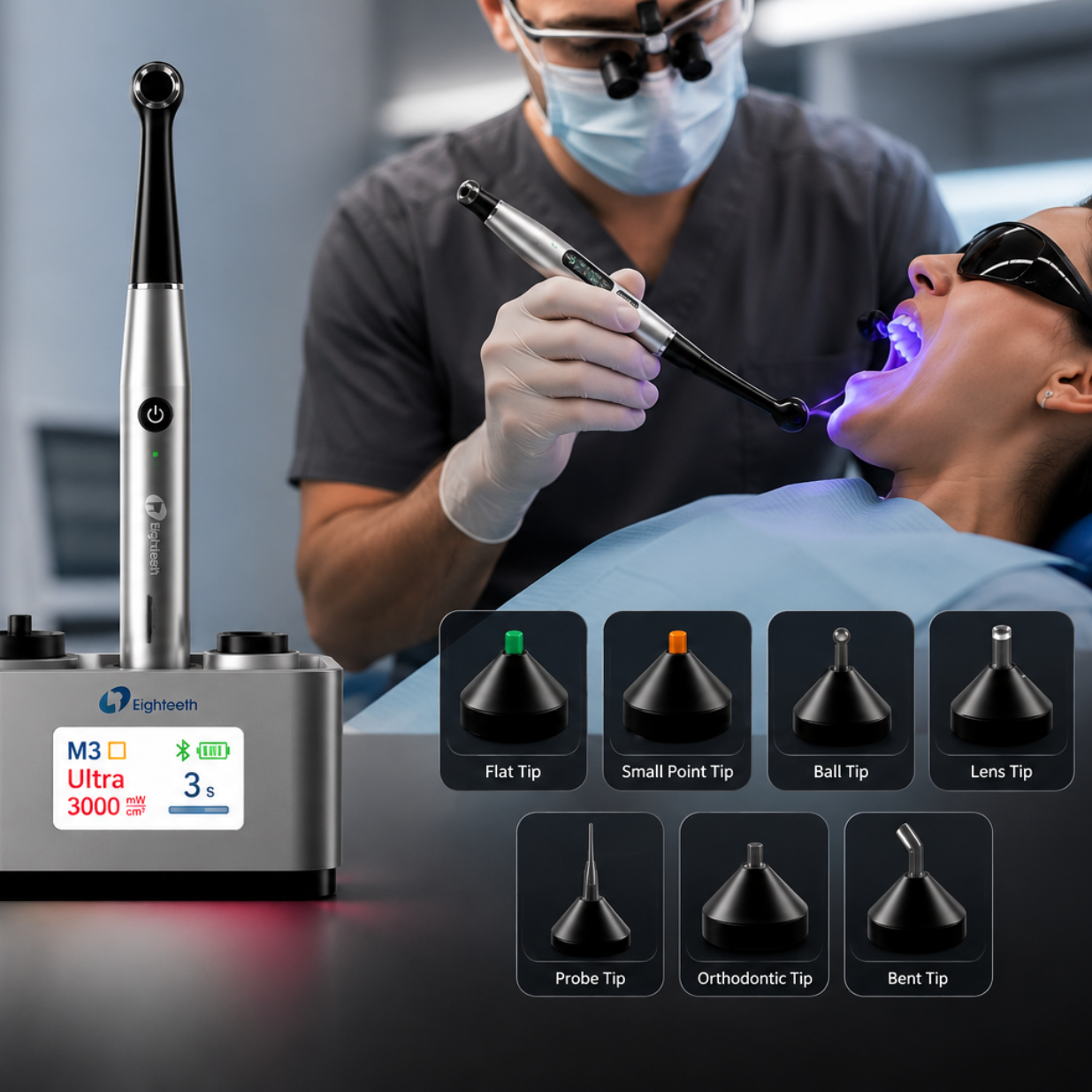Curing Pen-X Smart Wireless LED Light Curing Unit with Bluetooth & Magnetic Tips