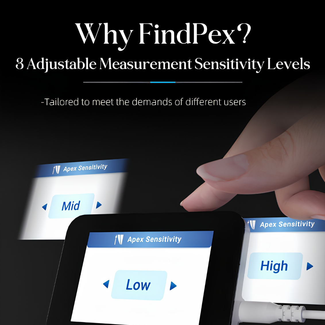 FindPex Smart Digital Apex Locator System High-Precision Multi-Frequency Root Canal Measurement with Real-Time Feedback